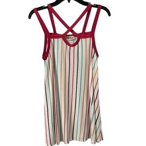 HAPTICS Criss Cross Striped Over Sized Tank Top Size Small